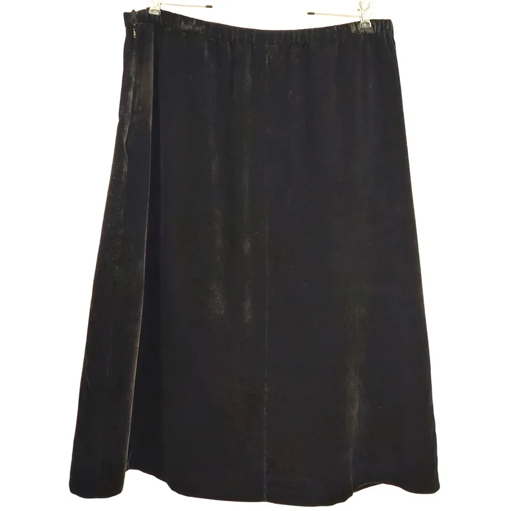 Napa Valley Black Velvet Midi Skirt Size‎ 18 Womens Elegant Party Career